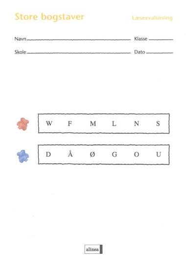 Læseevaluering på begyndertrinnet. Store bogstaver